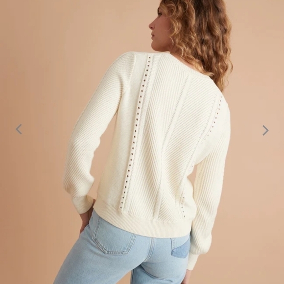Marine layer Jada Crewneck Sweater in Ivory - Picture 6 of 8